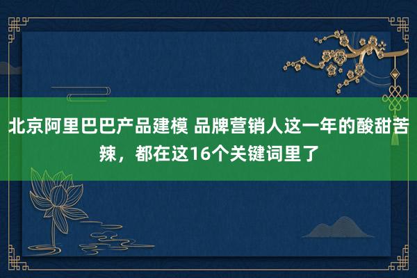 北京阿里巴巴产品建模 品牌营销人这一年的酸甜苦辣，都在这16个关键词里了