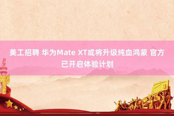 美工招聘 华为Mate XT或将升级纯血鸿蒙 官方已开启体验计划