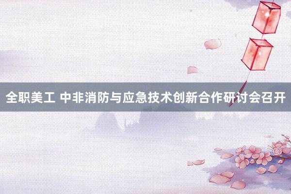 全职美工 中非消防与应急技术创新合作研讨会召开